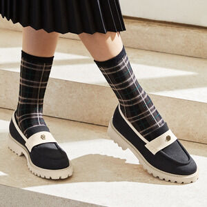 Vivaia Francesca Platform Chunky Penny Minimalist Black Cream Ivory Loafer 8